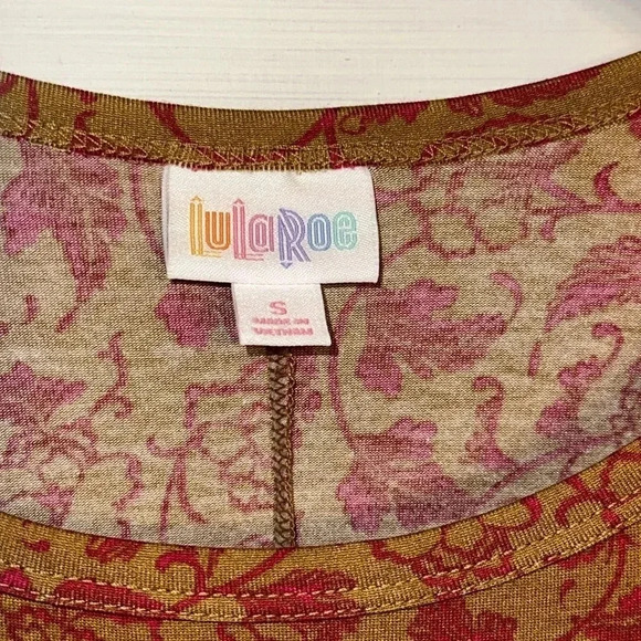 NWT Lularoe Women’s Floral Dress CARLY Size Small with Breast Pocket Short Slv - Picture 4 of 8